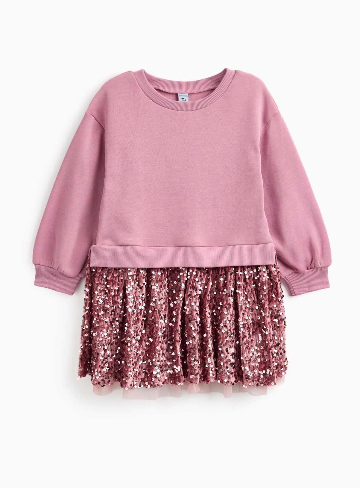 Pink Pink Sequin Sweatshirt Dress - Tu by Sainsbury's