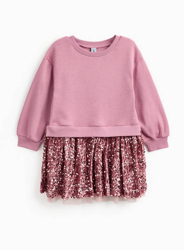 Pink Sequin Sweatshirt Dress 12 years