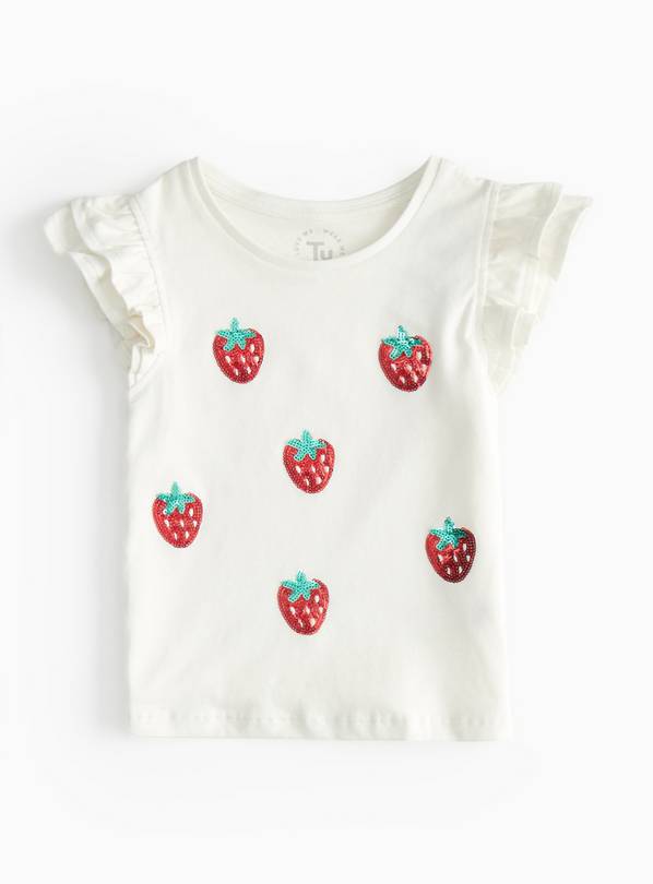 Strawberry Sequin Short Sleeve Tee 6-7 years