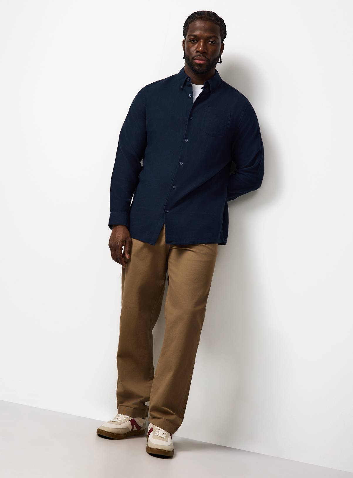 Blue Jacquard Texture Regular Fit Long Sleeve Shirt 17 - Image 2