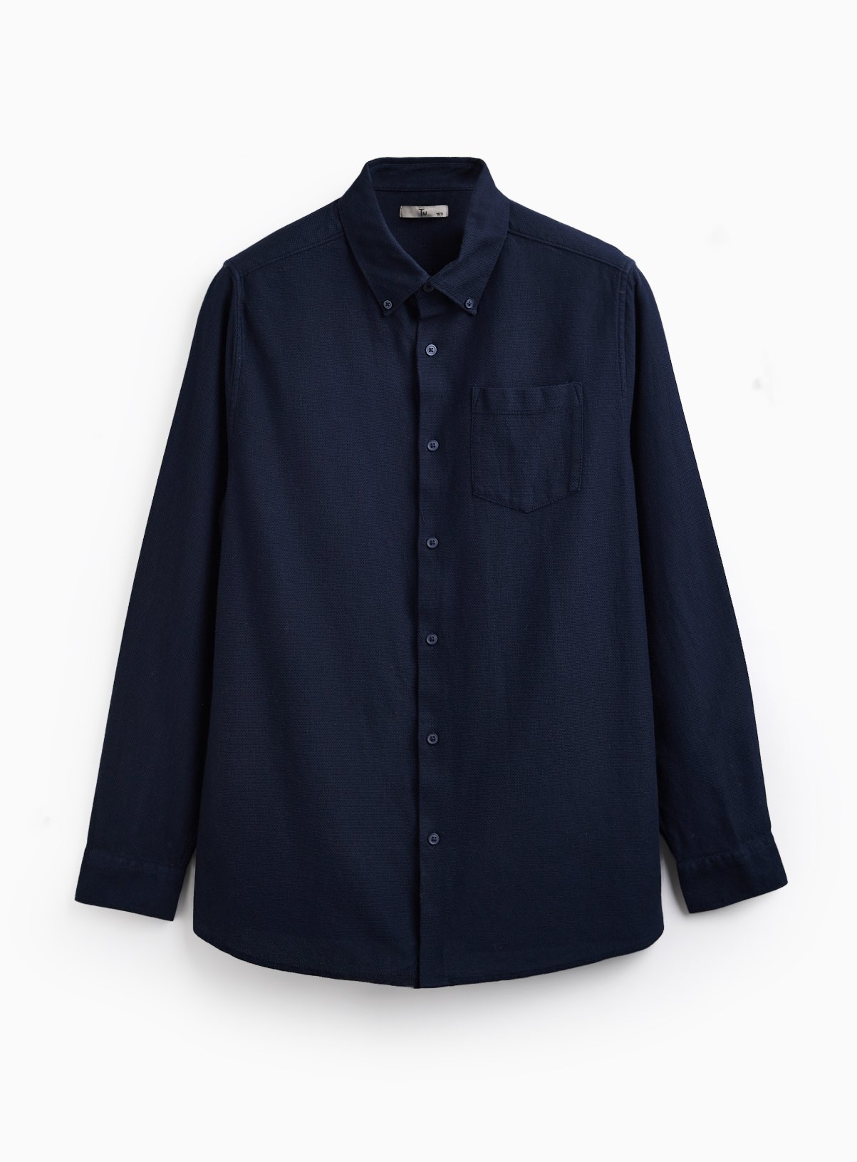 Blue Jacquard Texture Regular Fit Long Sleeve Shirt 17 - Image 3 thumbnail