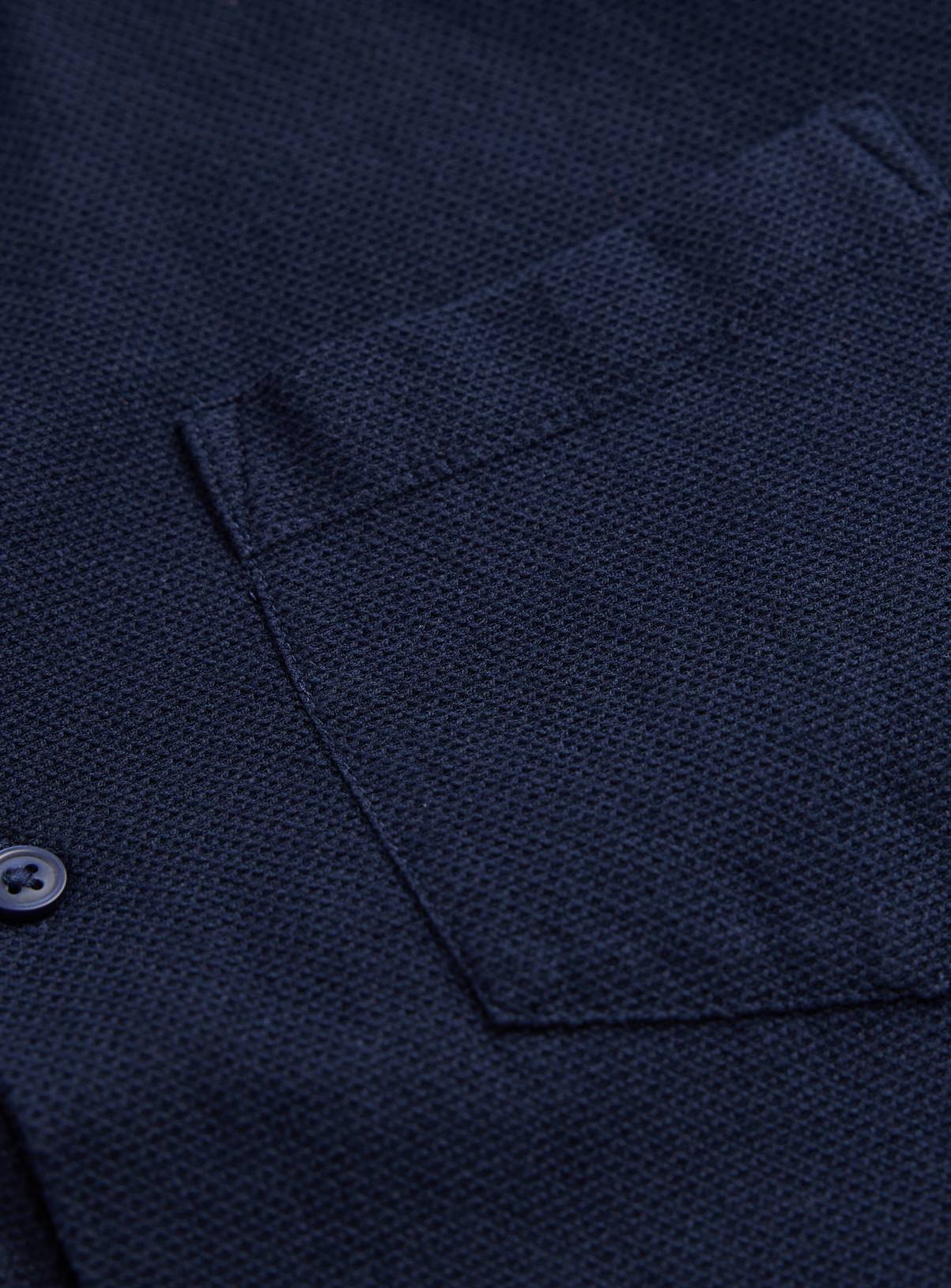 Blue Jacquard Texture Regular Fit Long Sleeve Shirt 17 - Image 4