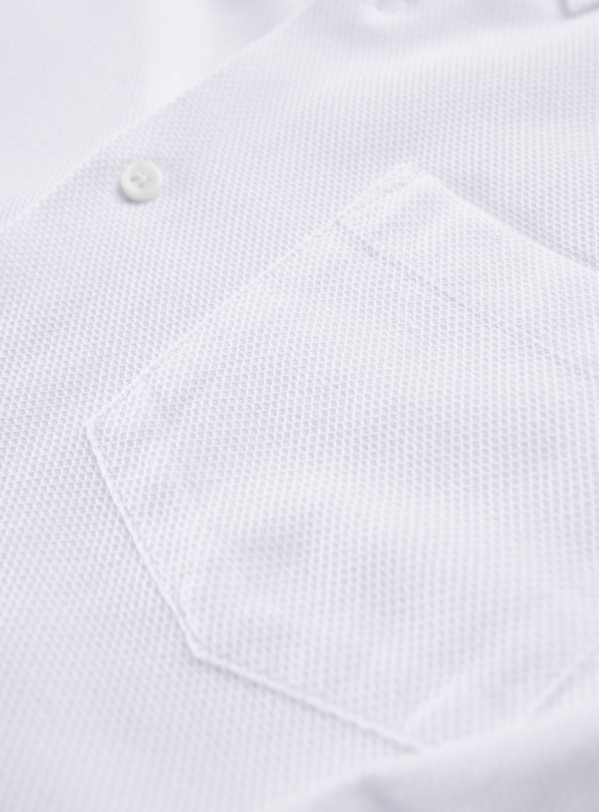 White Jacquard Texture Regular Fit Long Sleeve Shirt 16 - Image 4