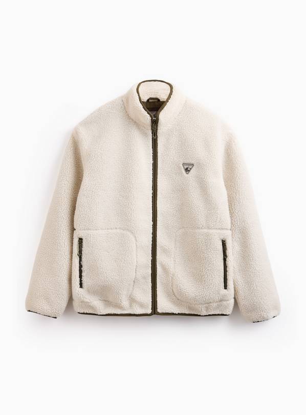 Cream Borg Zip Up jacket M