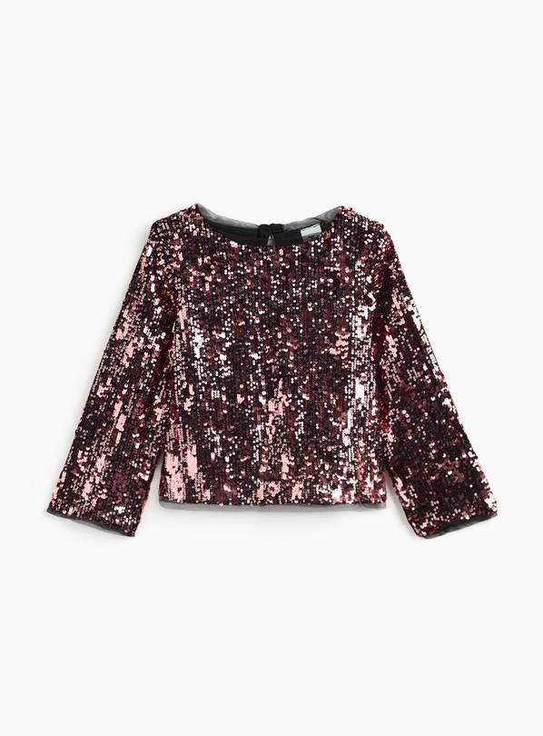 Pink Sequin Embellished Long Sleeve Top 11 years