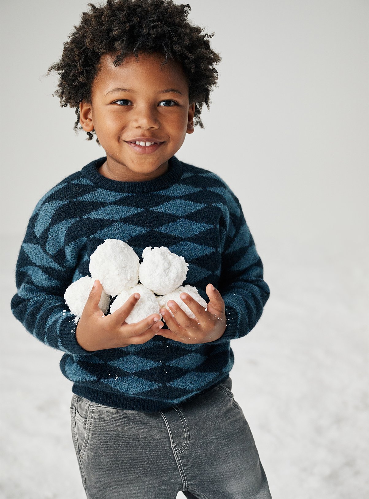 Navy Navy Harlequin Knitted Crew Jumper - Tu by Sainsbury's