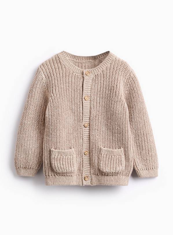 Oatmeal Knitted Cuddle Me Slogan Cardigan 18-24 months