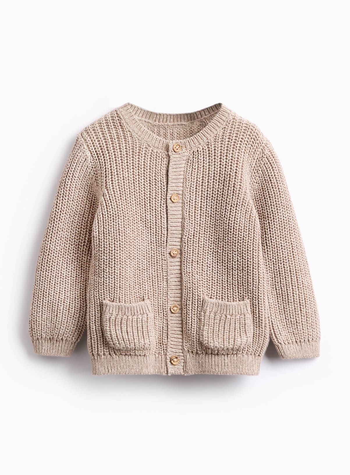 Oatmeal Knitted Cuddle Me Slogan Cardigan 6-9 months - Image 1