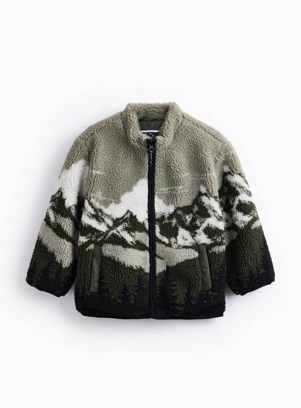 Mini Me Kids' Khaki Scenic Borg Fleece Jacket 8 years