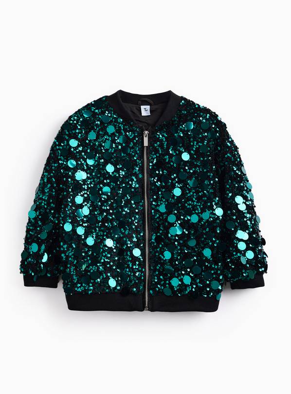 Green Sequin Embellished Bomber Jacket 6 years