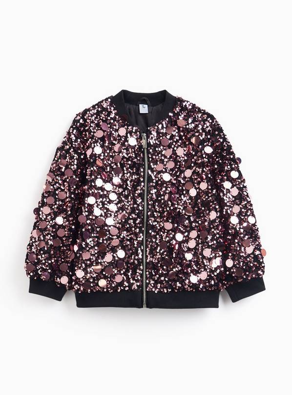 Pink Sequin Embellished Bomber Jacket 5 years