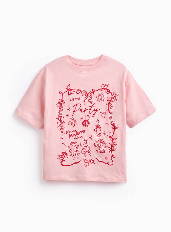 Pink Christmas Party Graphic T-Shirt 11 years