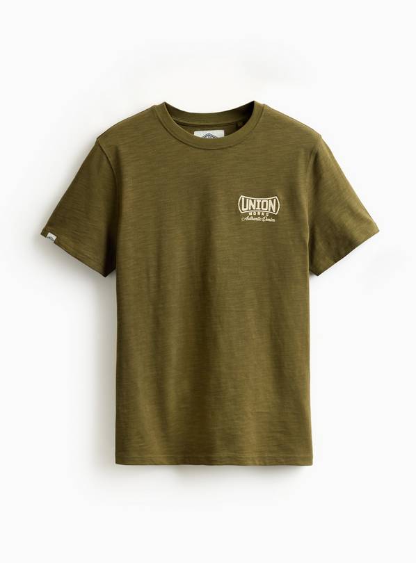 UNION WORKS Khaki Graphic Printed T-Shirt M