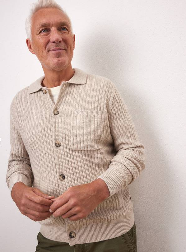 UNION WORKS Cream Button Through Cardigan XXXL