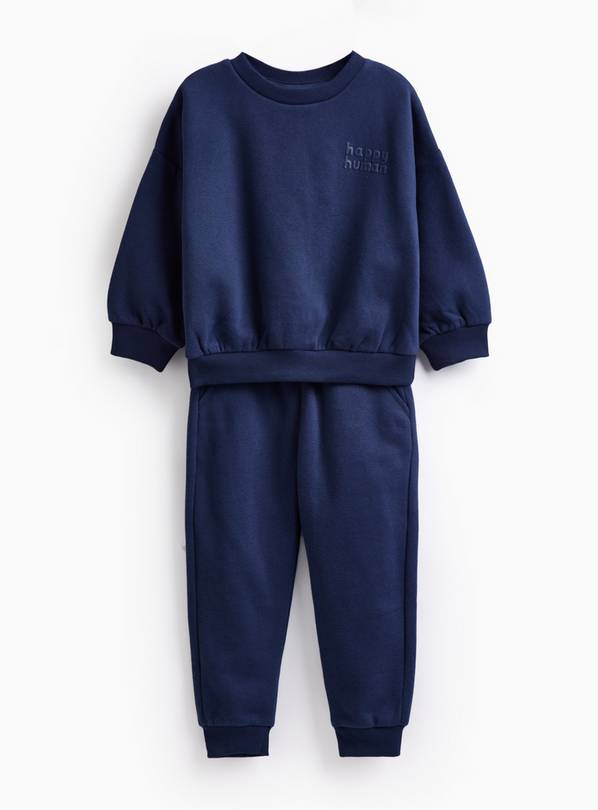 Navy Slogan Sweatshirt & Joggers Set  4-5 years