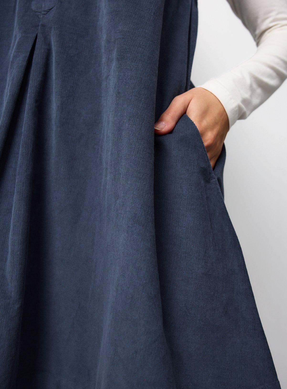 Navy Corduroy Midi Dress 14 - Image 3 thumbnail
