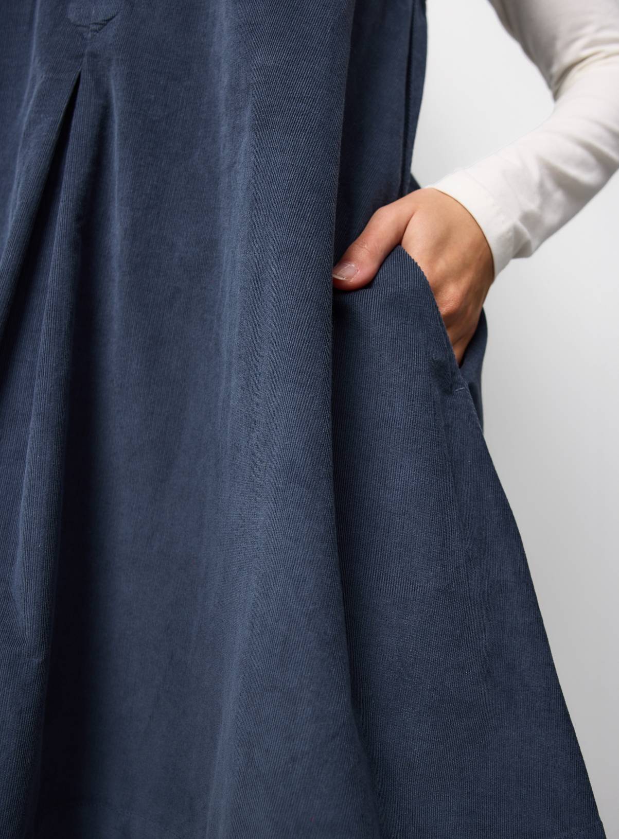 Navy Corduroy Midi Dress 14 - Image 3