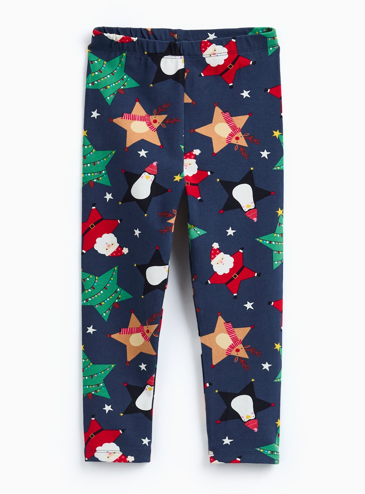 Navy Christmas Characters Printed Leggings 3-4 years