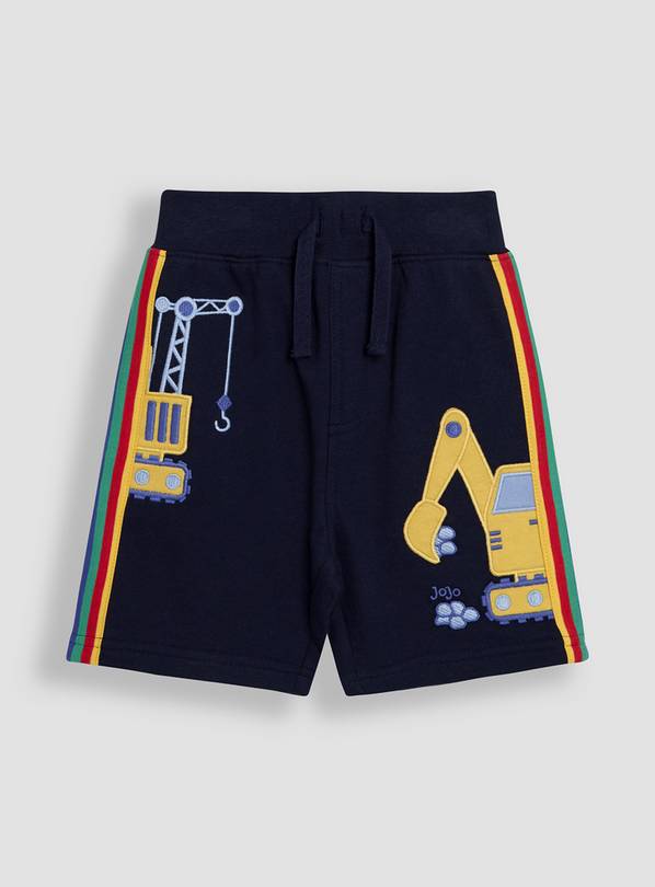 JOJO MAMAN BÉBÉ Construction Vehicle Applique Shorts 6-12 months