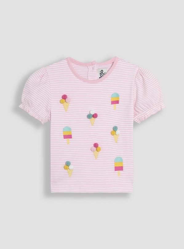 JOJO MAMAN BÉBÉ Ice Cream Embroidered T Shirt 6-12 months