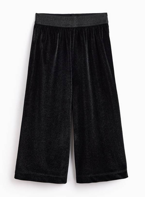 Charcoal Velour Wide Leg Trousers 6-7 years