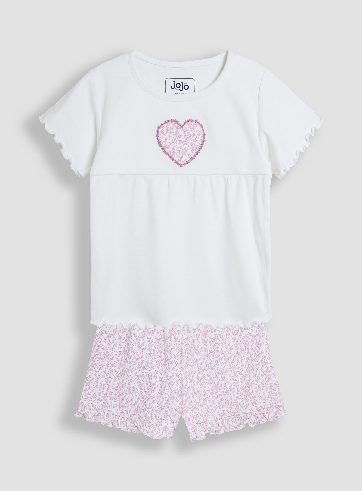 JOJO MAMAN BÉBÉ Heart Embroidered Jersey Pyjamas 4-5 Years