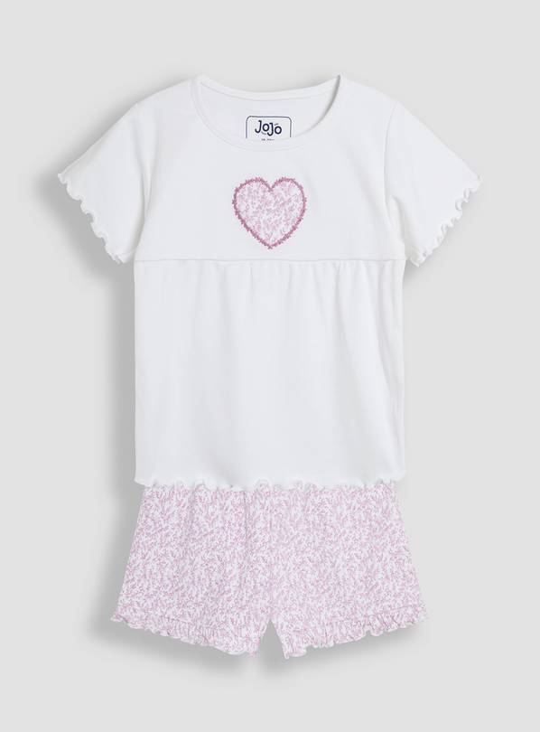 JOJO MAMAN BÉBÉ Heart Embroidered Jersey Pyjamas 18-24 months