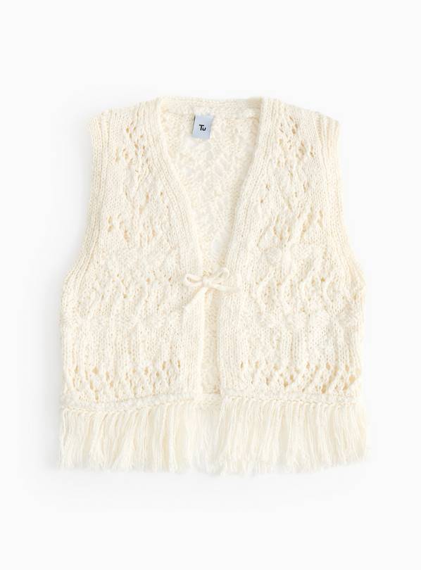 Cream Crochet Waistcoat 7-8 years
