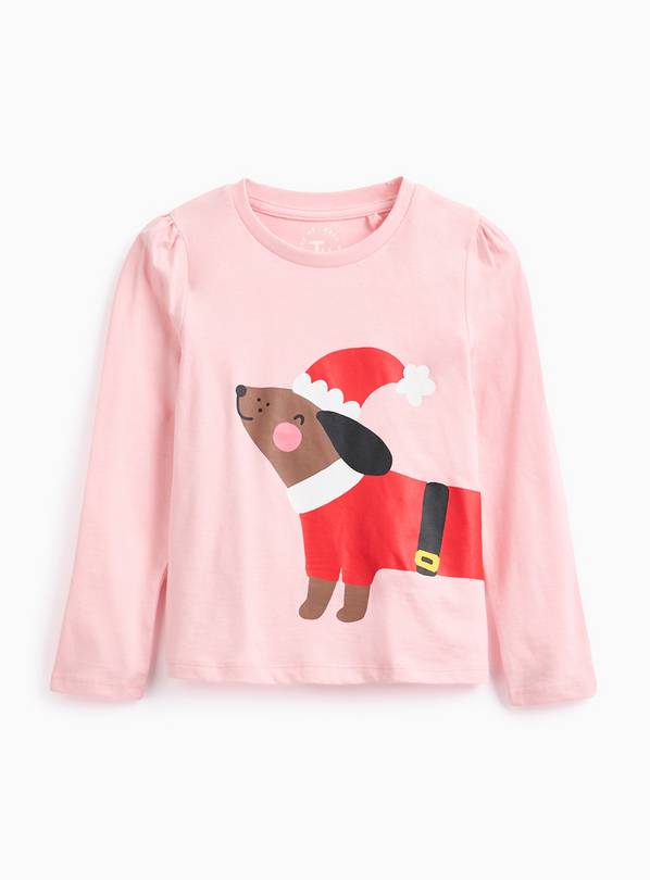 Christmas Dog Printed Long Sleeve T-Shirt 3-4 years