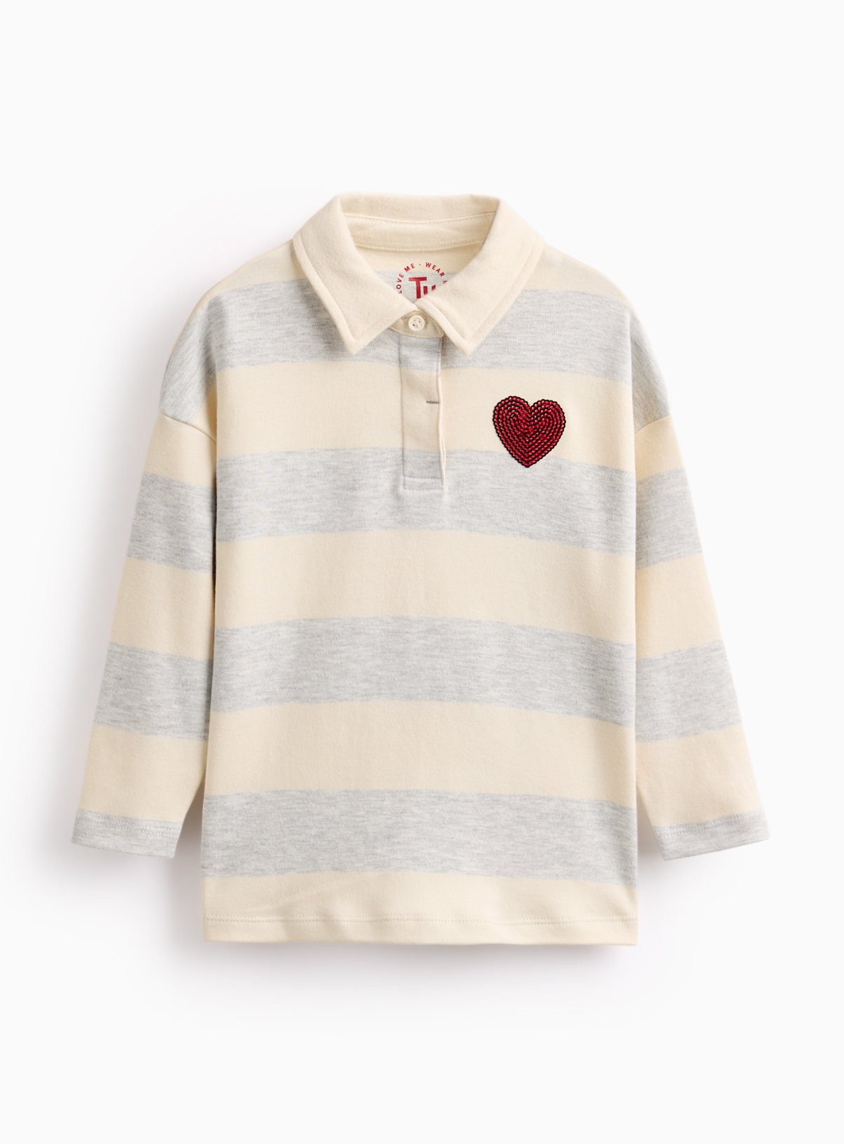 Grey Grey Striped Rugby Top - Tu by Sainsbury's