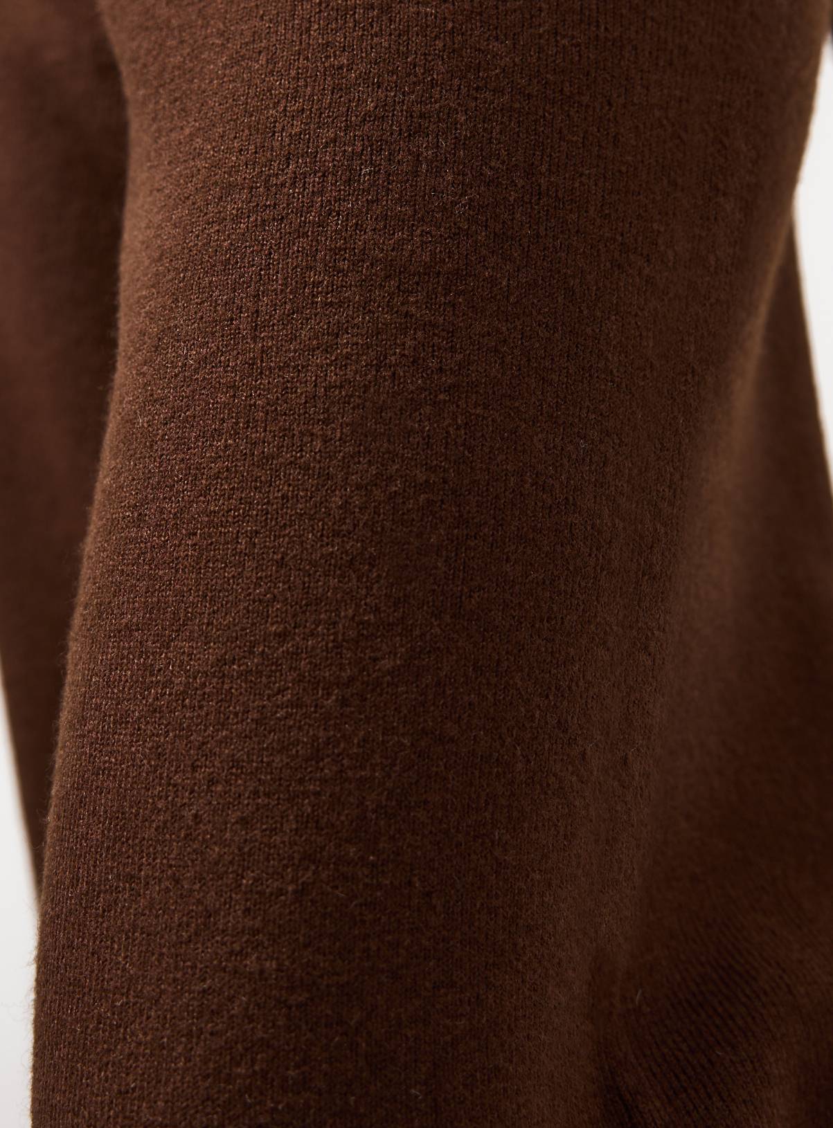 Brown Compact Knit Wide Leg Co-ord Trousers  24 - Image 3