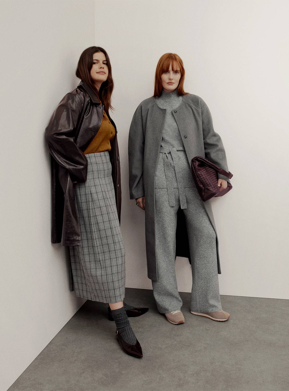 Grey Compact Knit Wide Leg Co-ord Trousers  6 - Image 3