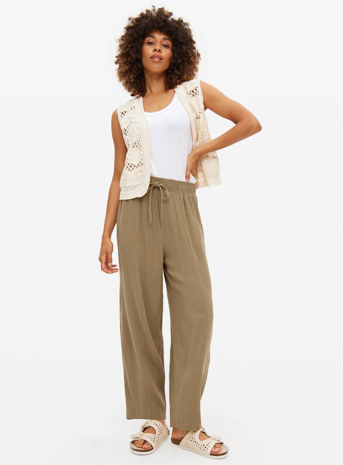 Green Linen Barrel Trousers 16 - Image 2
