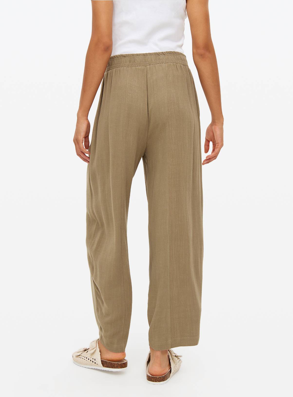 Green Linen Barrel Trousers 16 - Image 4