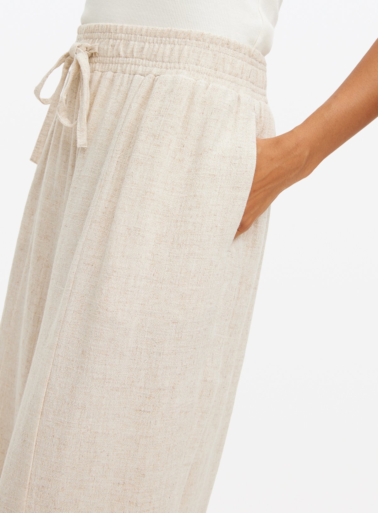 Stone Linen Barrel Trousers 22 - Image 2 thumbnail