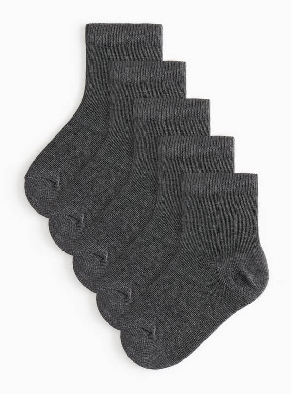 Grey Seamless Toe Ankle Socks 5 Pack 6-8.5