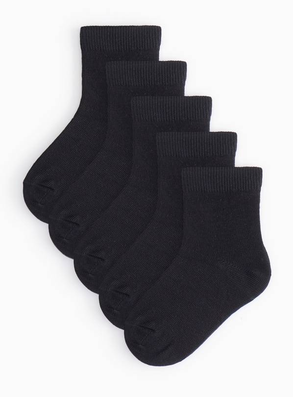 Black Seamless Toe Socks 5 Pack 6-8.5