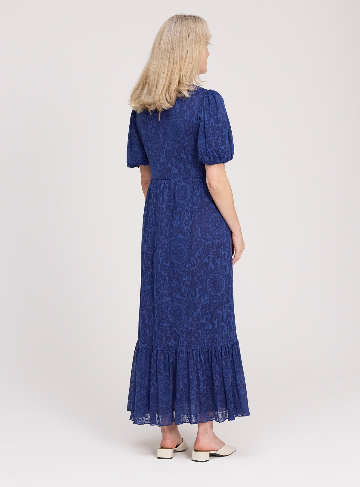 FINERY Yasmine Dress Navy 14 - Image 4 thumbnail