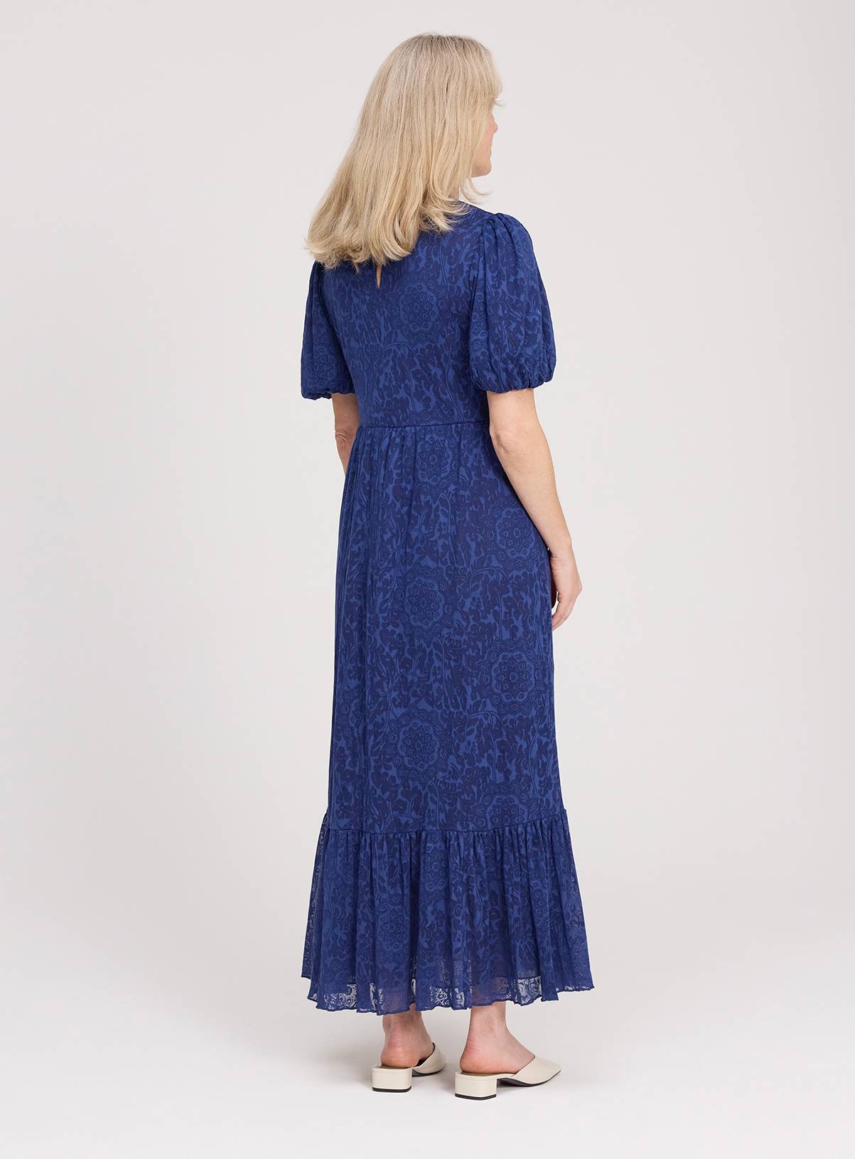 FINERY Yasmine Dress Navy 14 - Image 4