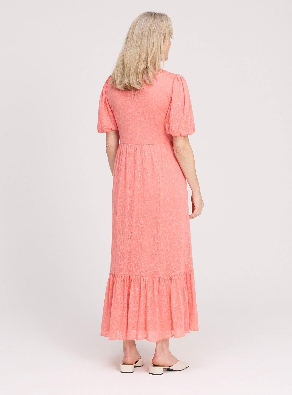 FINERY Yasmine Dress Coral 16 - Image 4 thumbnail