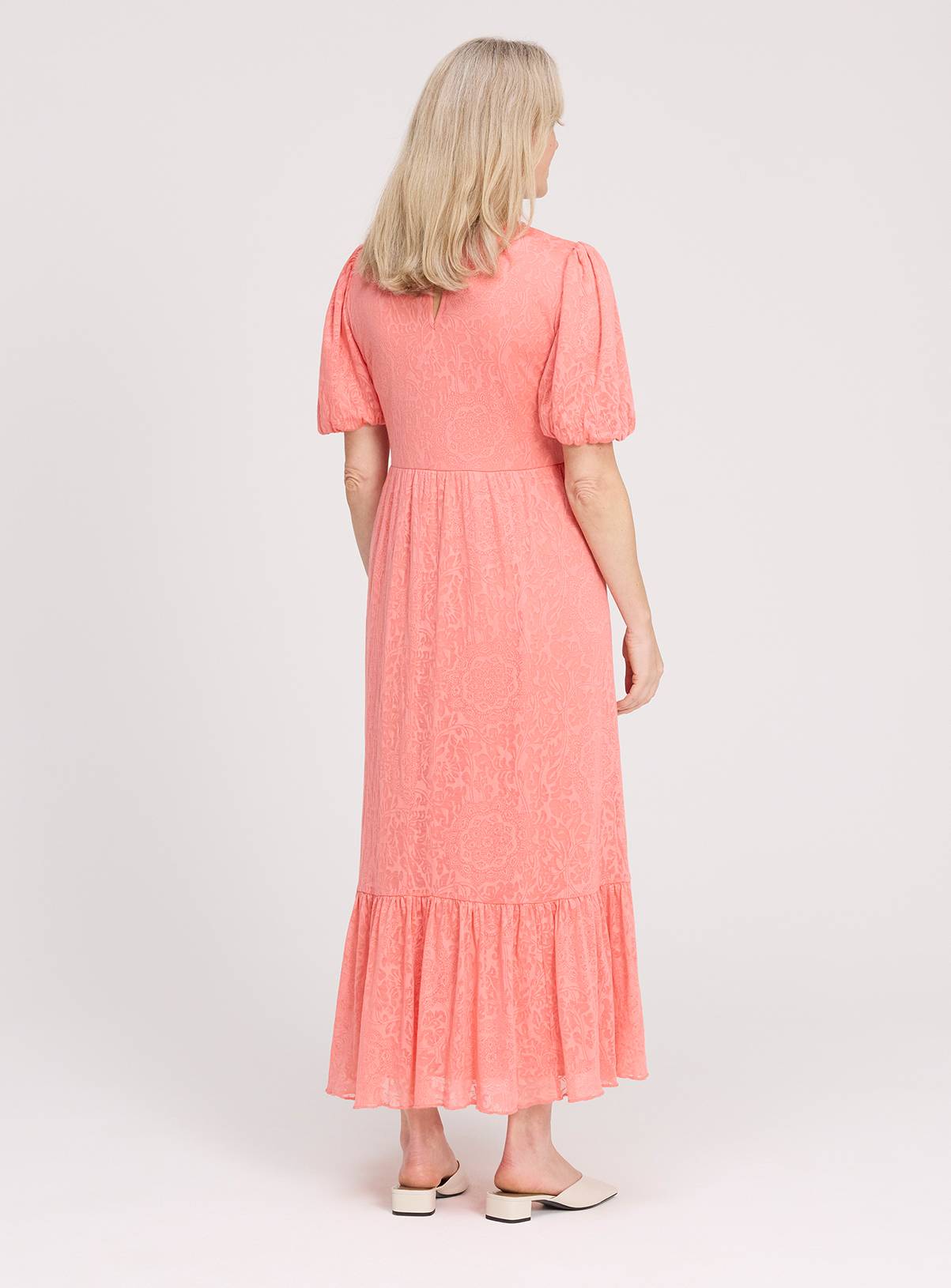 FINERY Yasmine Dress Coral 16 - Image 4