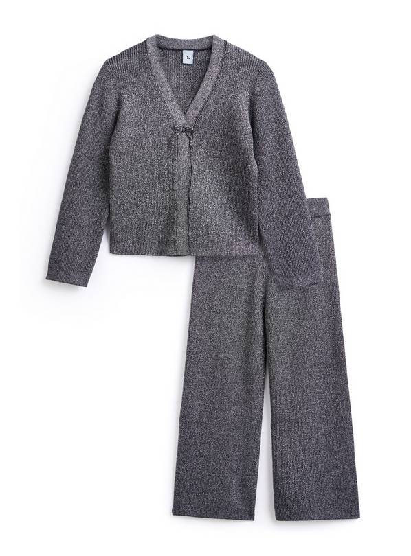 Grey Sparkle Knitted Two Piece Set  5 years