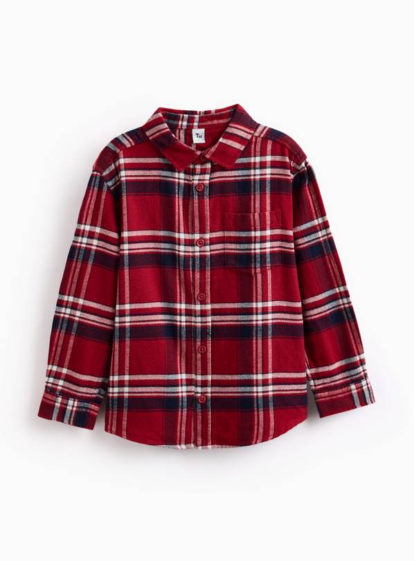 Dark Red Checked Long Sleeve Shirt 2 years