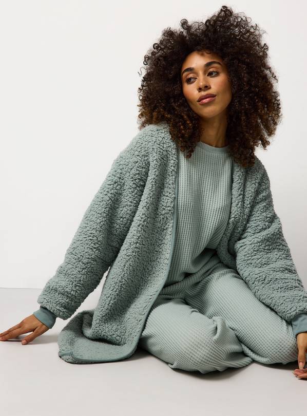 Sage Borg Fleece Coatigan L