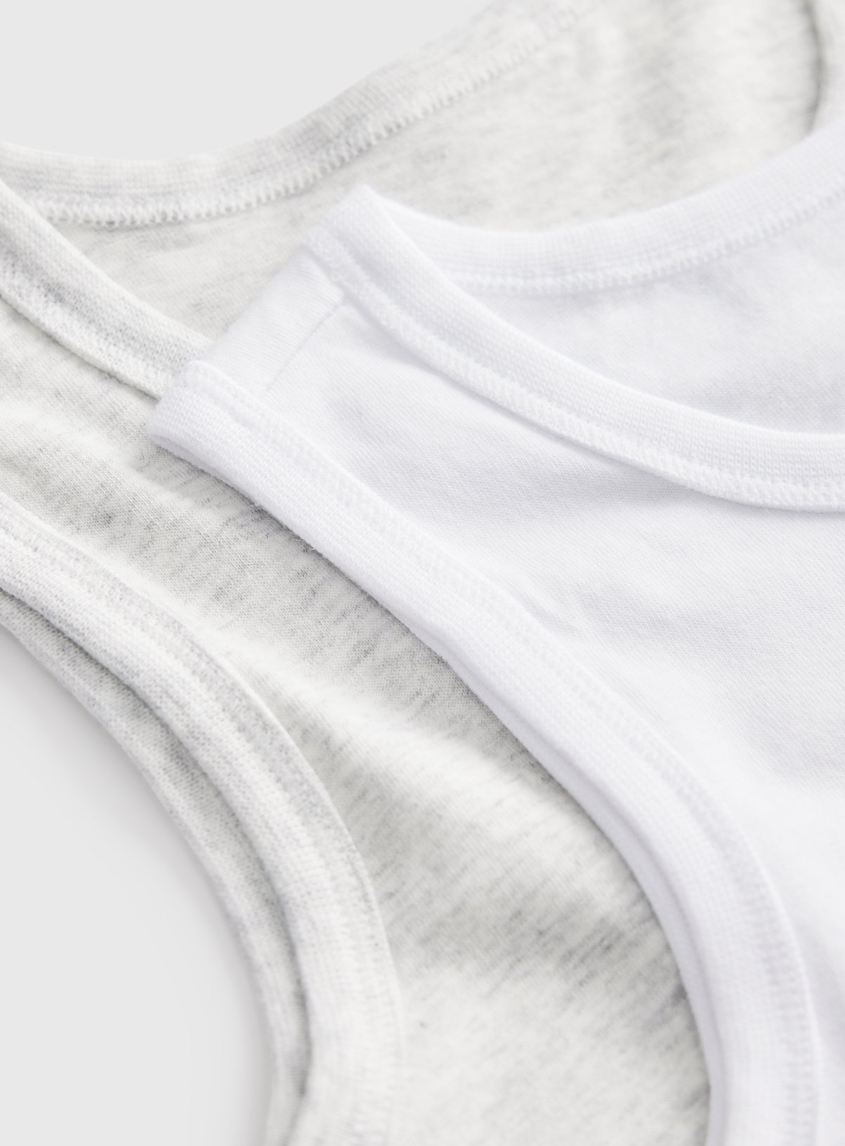 White & Grey Vests 5 Pack 8-9 years - Image 2 thumbnail