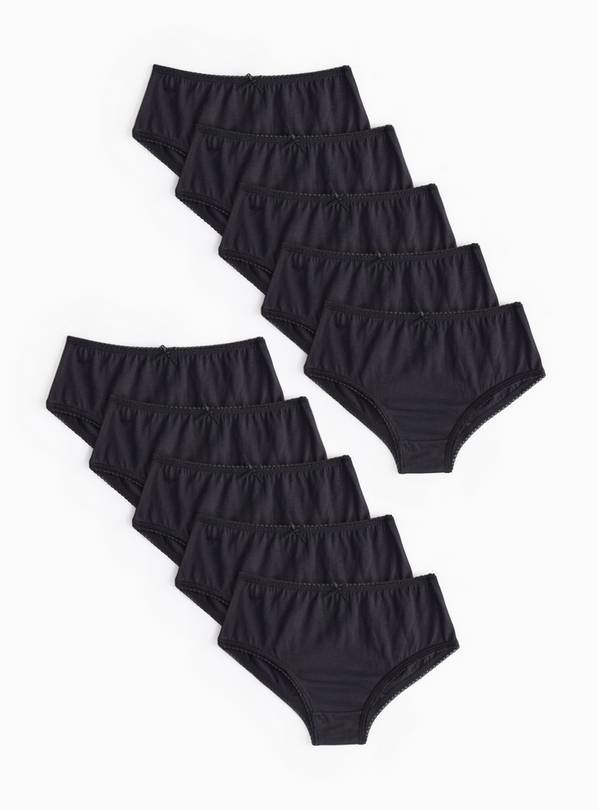 Black Full Briefs 10 Pack 11-12 years
