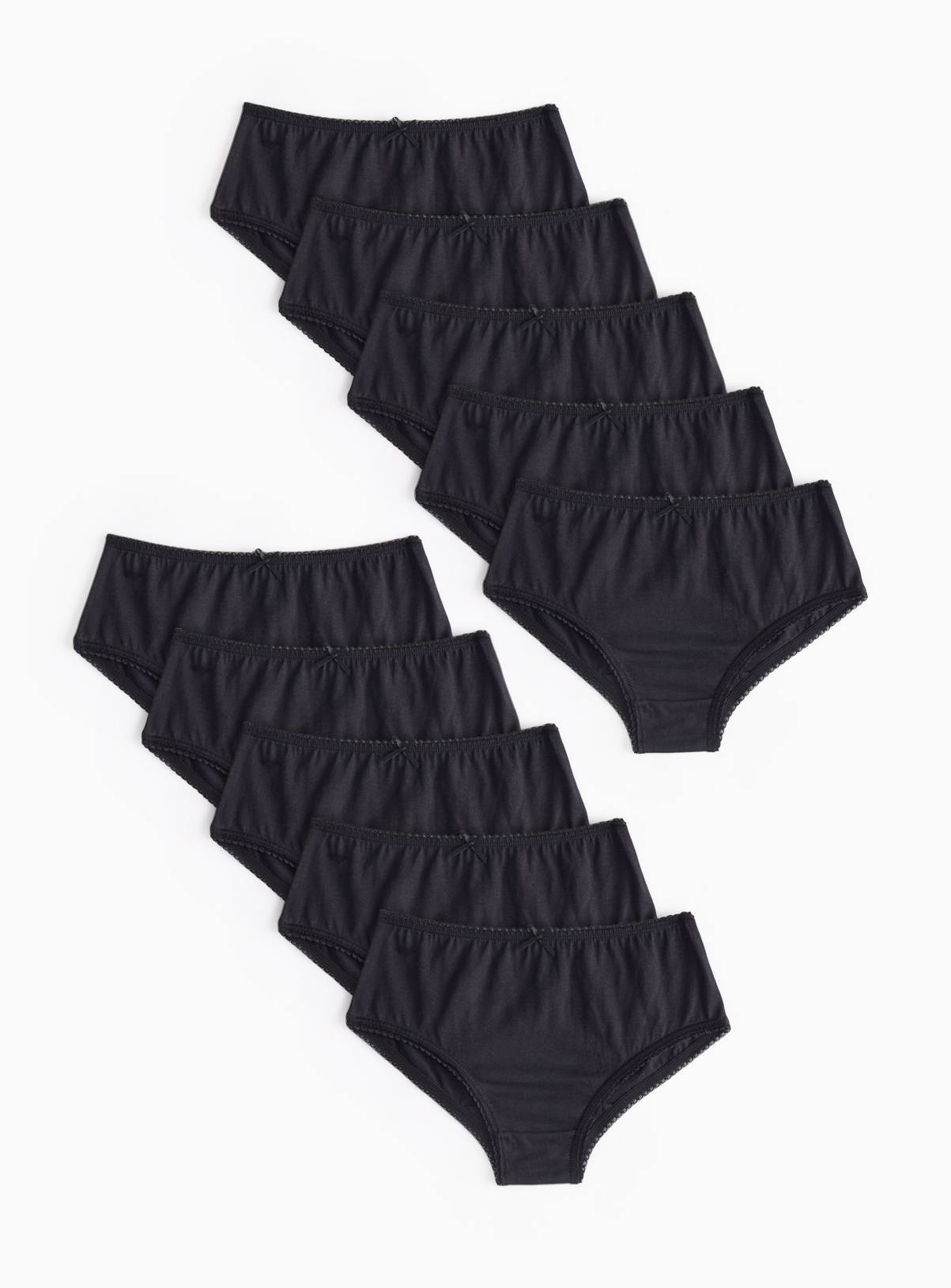Black Full Briefs 10 Pack 11-12 years - Image 1
