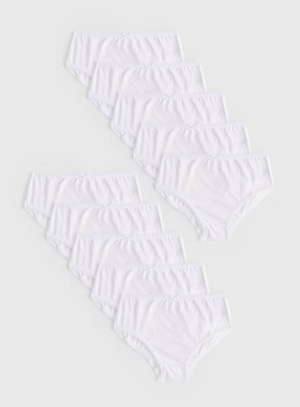 White Full Briefs 10 Pack 3-4 years