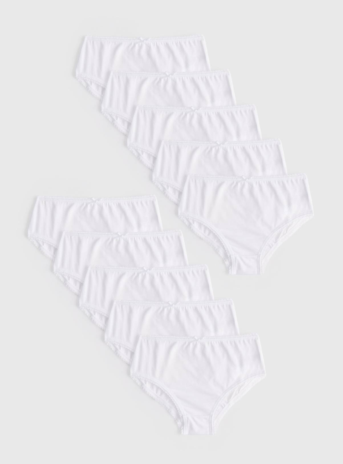 White Full Briefs 10 Pack 9-10 years - Image 1