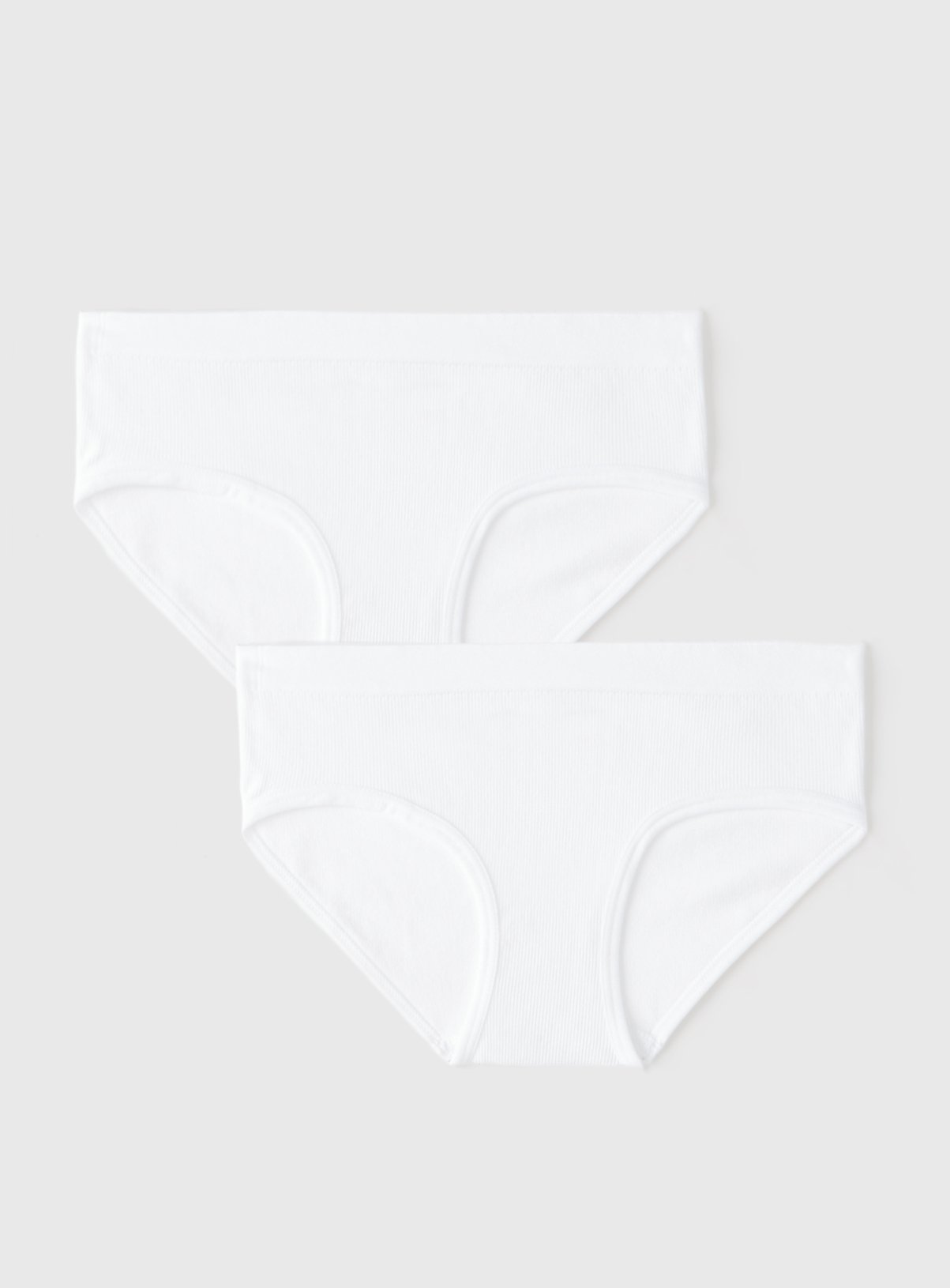 White Seamfree Ribbed Briefs 2 Pack 4-6 years - Image 1 thumbnail